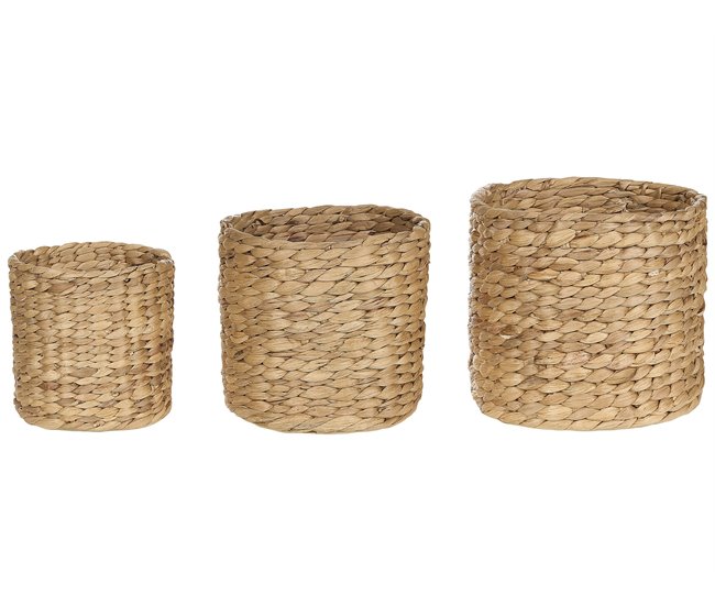 Conforama Conjunto de 3 cestas para plantas de jacinto de agua claro RONQUIL