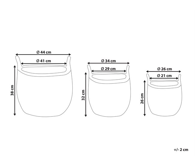 Conforama Conjunto De 3 Cestas Para Plantas De Ratán Marrón AUCUBA
