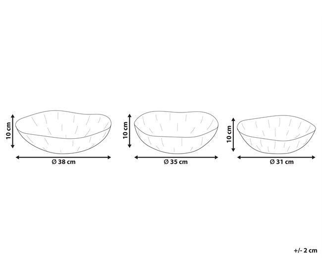 Conforama Conjunto De 3 Cuencos De Metal Latón PINANG
