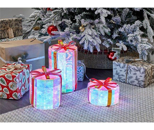 Conforama Conjunto De 3 Decoraciones LED Regalos De Navidad 30 Cm Multicolor GRIMSEY