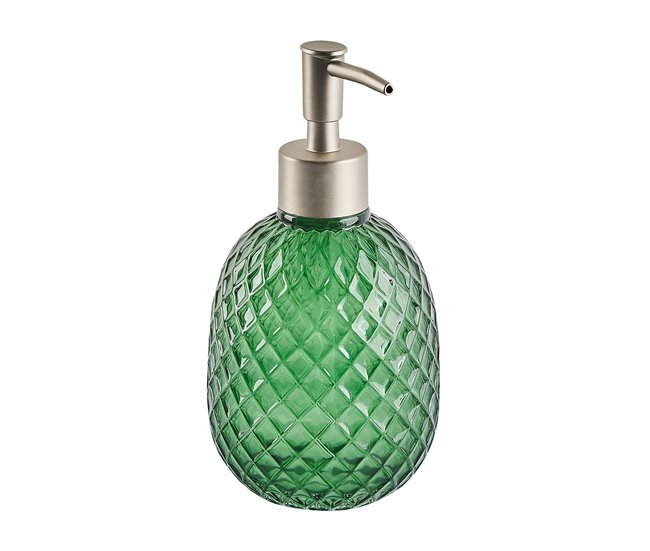 Conforama Conjunto De 4 Accesorios De Baño De Vidrio Verde/plateado CANOA