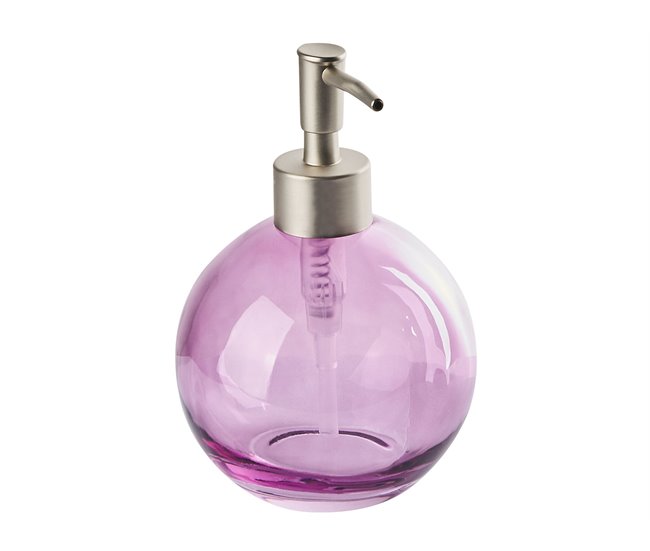 Conforama Conjunto De 4 Accesorios De Baño De Vidrio Violeta/plateado ROANA