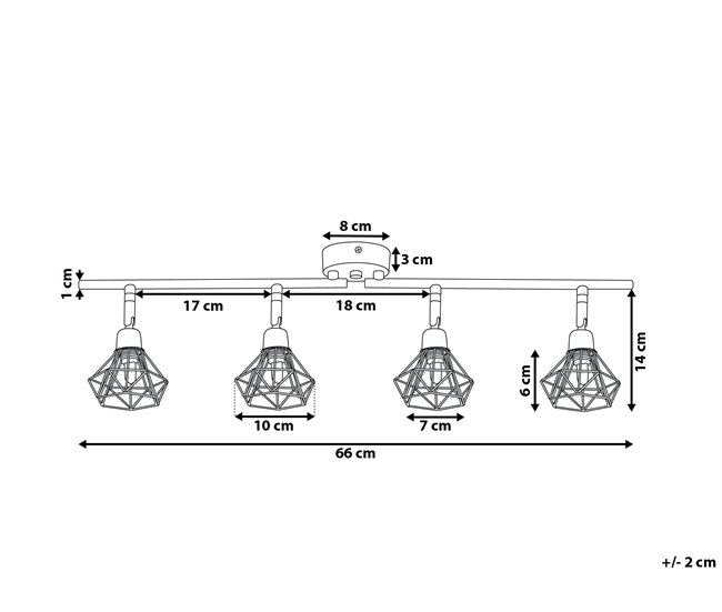 Conforama Conjunto De 4 Lámparas De Pared De Metal Dorado ERMA