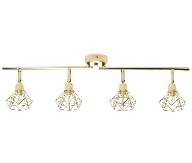 Conforama Conjunto De 4 Lámparas De Pared De Metal Dorado ERMA