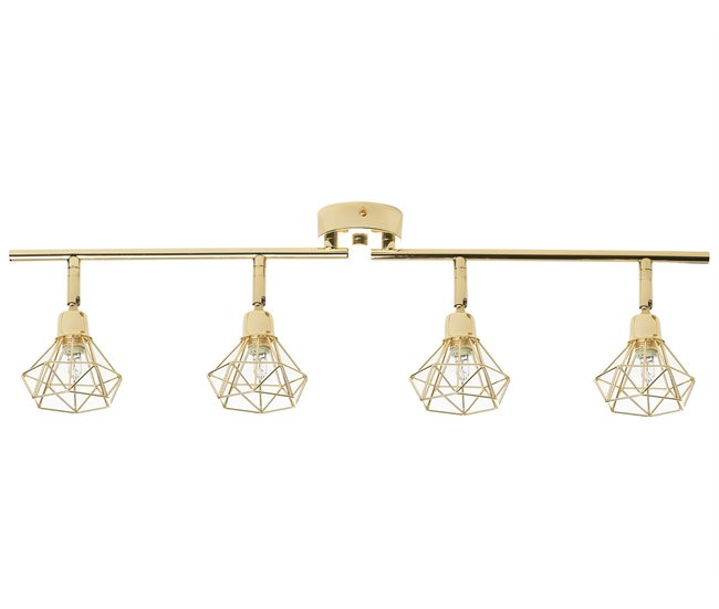 Conforama Conjunto de 4 lámparas de pared de metal dorado ERMA