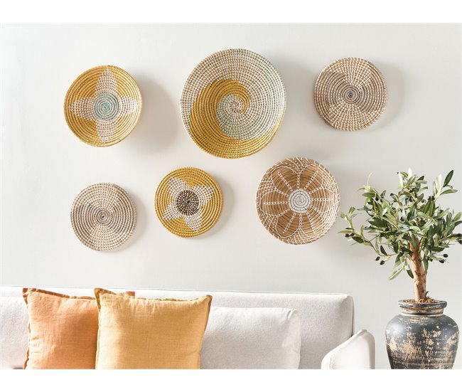 Conforama Conjunto De 6 Decoraciones De Pared De Hierba Marina Multicolor BACNINH