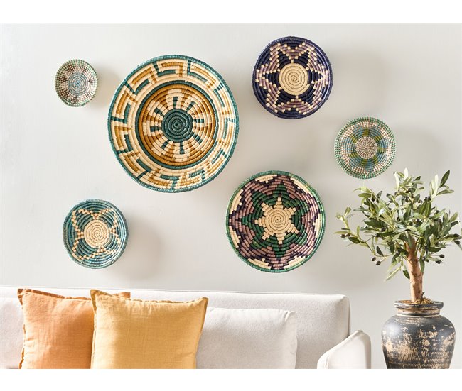 Conforama Conjunto De 6 Decoraciones De Pared De Hierba Marina Multicolor NAMDINH
