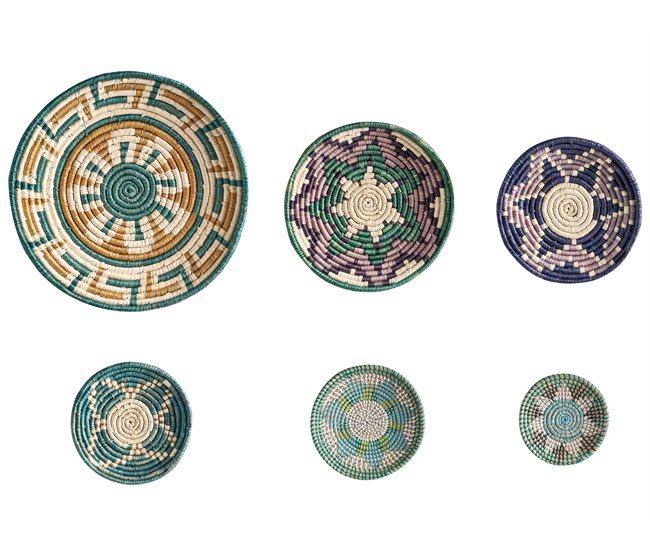 Conforama Conjunto de 6 decoraciones de pared de hierba marina multicolor NAMDINH