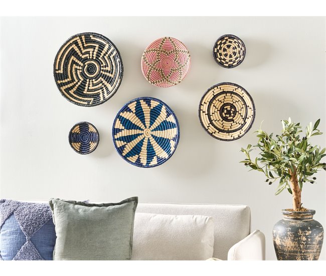 Conforama Conjunto De 6 Decoraciones De Pared De Hierba Marina Multicolor HOABINH