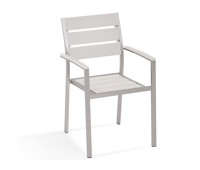 Conforama Conjunto De 6 Sillas De Jardín De Metal Blanco/plateado VERNIO