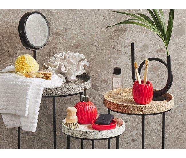 Conforama Conjunto De Accesorios De Baño De Cerámica Roja BELEM