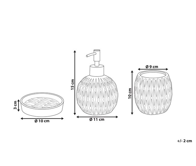 Conforama Conjunto De Accesorios De Baño De Cerámica Roja BELEM