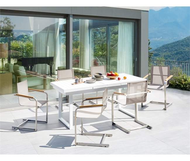 Conforama Conjunto De Comedor Acero Beige VALCANETTO/COSOLETO