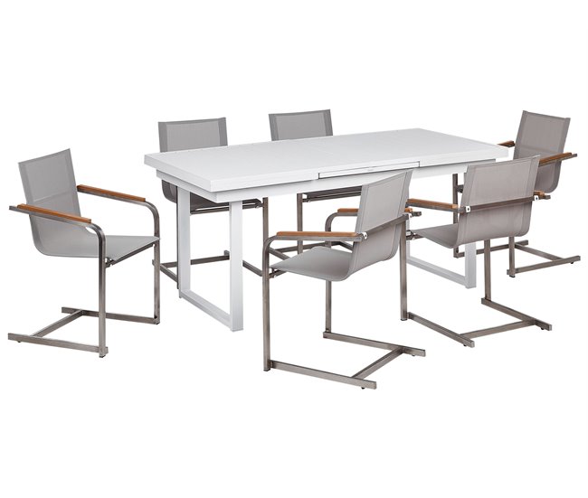 Conforama Conjunto de comedor Acero Beige VALCANETTO/COSOLETO
