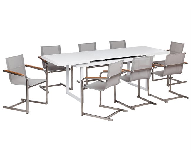 Conforama Conjunto de comedor Acero Beige VALCANETTO/COSOLETO