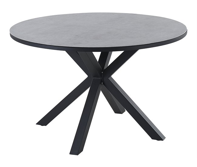 Conforama Conjunto De Comedor Aluminio Vidrio Acero Gris MALETTO/GROSSETO