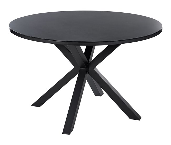 Conforama Conjunto De Comedor Aluminio Vidrio Acero Negro MALETTO/GROSSETO
