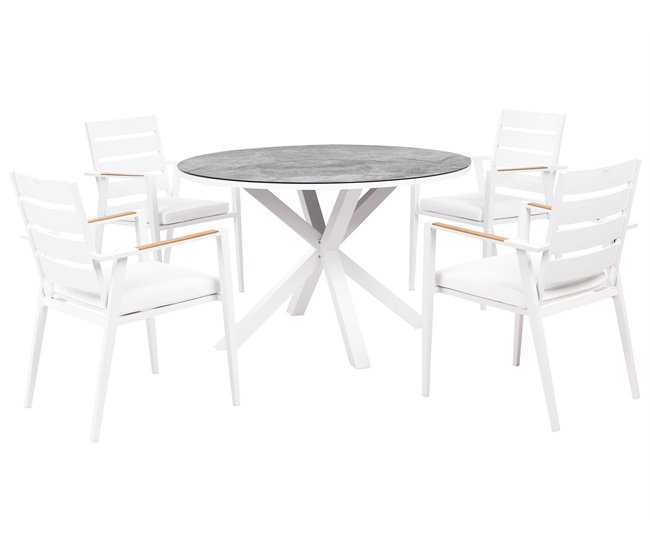 Conforama Conjunto de comedor Blanco MALETTO / TAVIANO