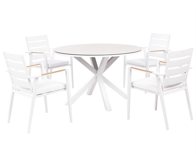 Conforama Conjunto de comedor Blanco MALETTO / TAVIANO