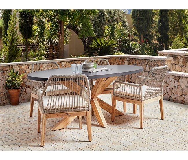Conforama Conjunto De Comedor Cemento Beige ORISTANO
