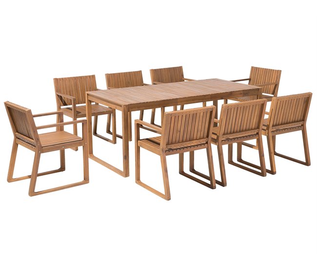 Conforama Conjunto de comedor Madera maciza Madera clara SASSARI