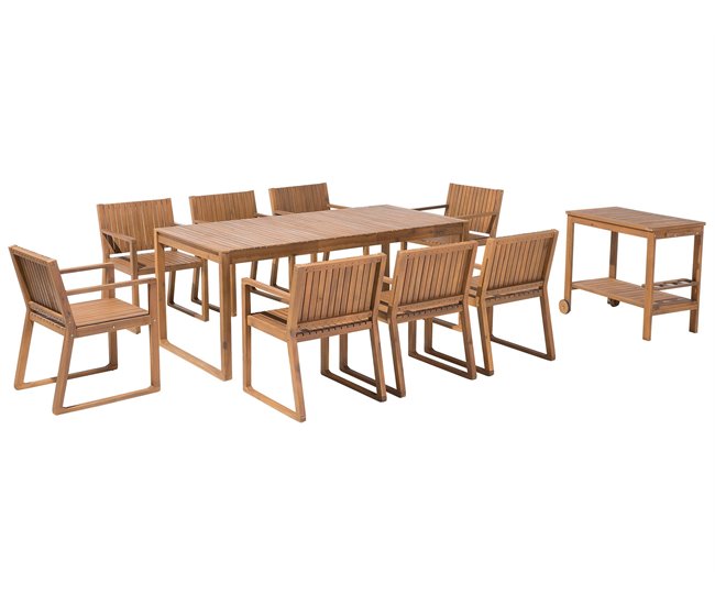 Conforama Conjunto de comedor Madera maciza Madera clara SASSARI