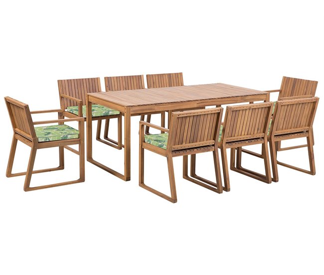 Conforama Conjunto de comedor Madera maciza Verde SASSARI