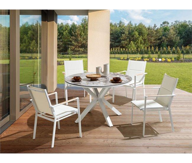 Conforama Conjunto De Comedor Metal Blanco MALETTO / BUSSETO