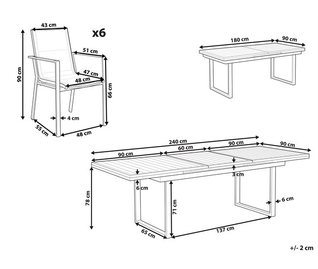 Conforama Conjunto De Comedor Metal Blanco VALCANETTO/ BUSSETO