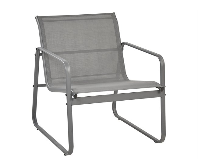 Conforama Conjunto De Jardín 4 Plazas De Metal Gris BARREA