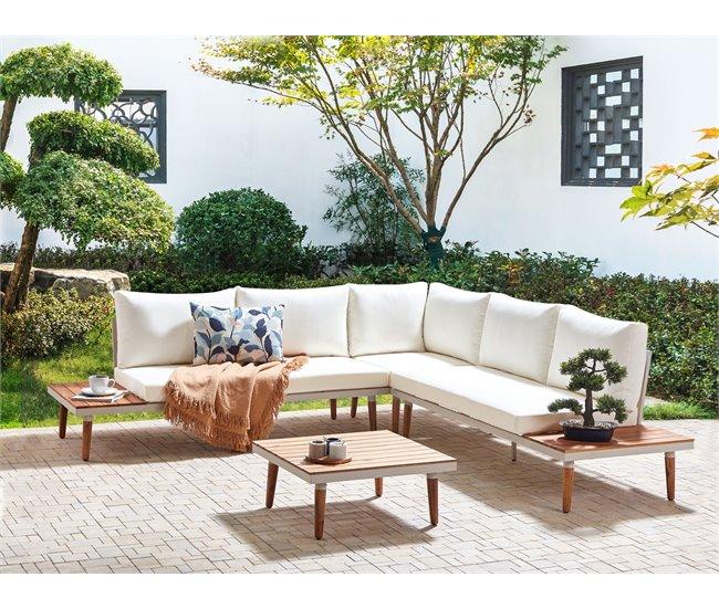 Conforama Conjunto De Jardín 5 Plazas Blanco Crema CORATO