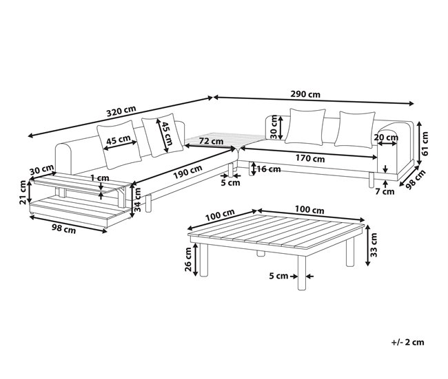 Conforama Conjunto De Jardín De 5 Plazas Beige MISSANELLO