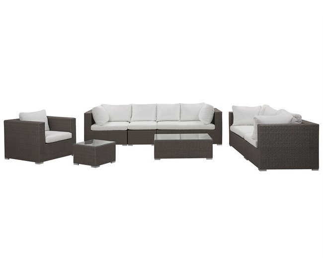 Conforama Conjunto De Jardín De Ratán Gris Pardo MAESTRO II