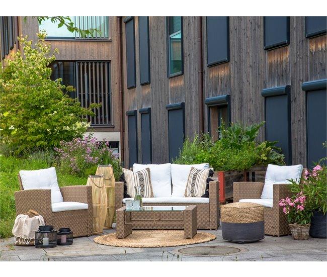 Conforama Conjunto De Jardín De Ratán Marrón Claro LUCA