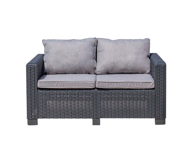 Conforama Conjunto De Jardín Mesa Rectangular 1 Sofá Y 2 Sillones Con Cojines Menorca Antracita 7house