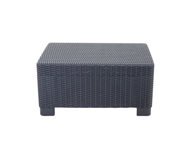 Conforama Conjunto De Jardín Mesa Rectangular 1 Sofá Y 2 Sillones Con Cojines Menorca Antracita 7house