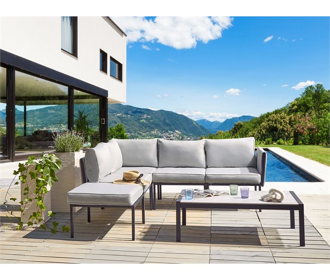 Conforama Conjunto De Jardín SKALA Acero Gris Claro