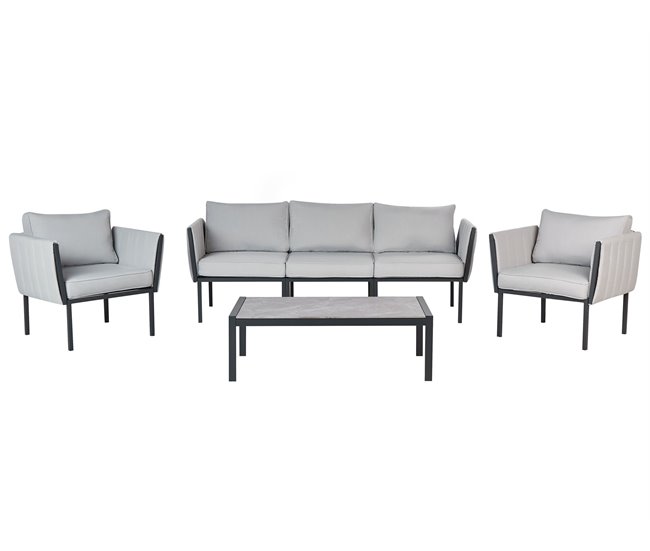 Conforama Conjunto de jardín SKALA Acero Gris claro