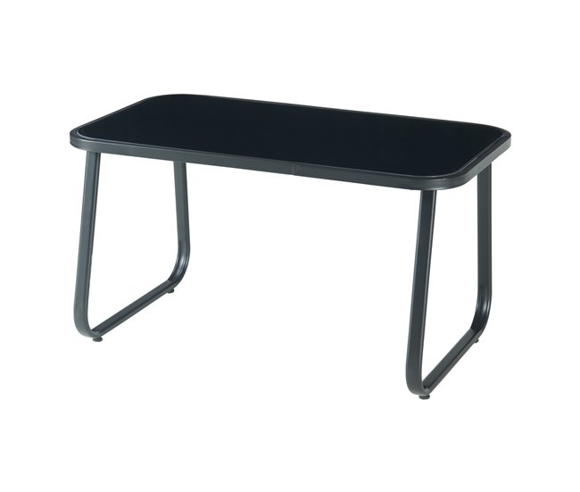 Conforama Conjunto De Muebles De Jardin Anzi 4 Piezas Acero/cristal - Negro [casa.pro]