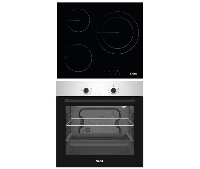 Conforama Conjunto de placa Vitrocerámica+Horno estático SABA SB-BIVOB-2023