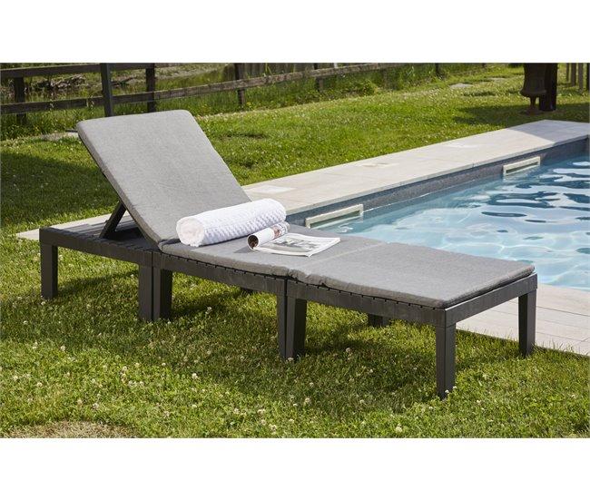 Conforama Conjunto De Salón De Exterior Dbaggi Composición De Jardín Con 2 Asientos Con Respaldo Y 1 Módulo Multifunción Salón Con Cojines 100% Made In Italy Antracita