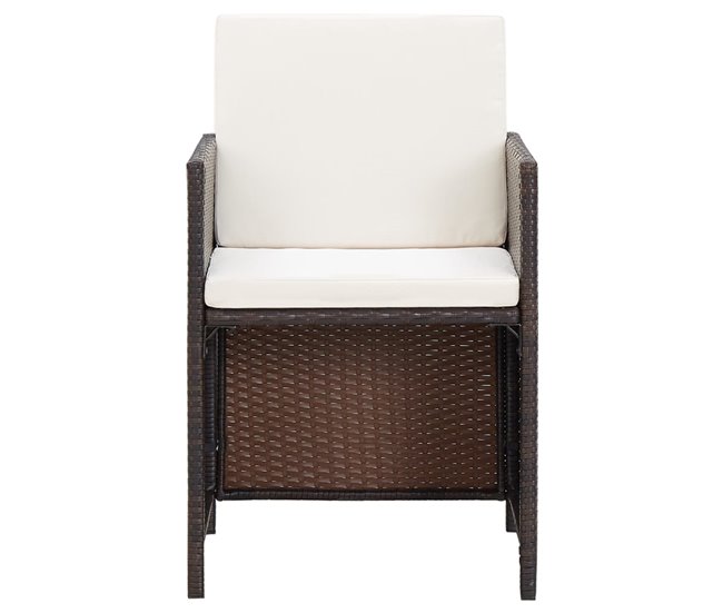 Conforama Conjunto De Silla De Jardin Y Taburete 4 Piezas Ratán PE Negro