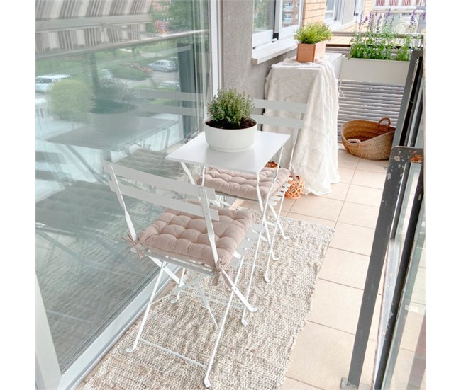 Conforama Conjunto De Terraza Plegable Metálico De 2 Sillas Y Mesa Cuadrada Bistreau Blanco Thinia Home
