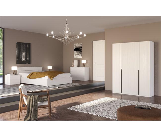 Conforama Conjunto dormitorio completo MILAN fresno blanco