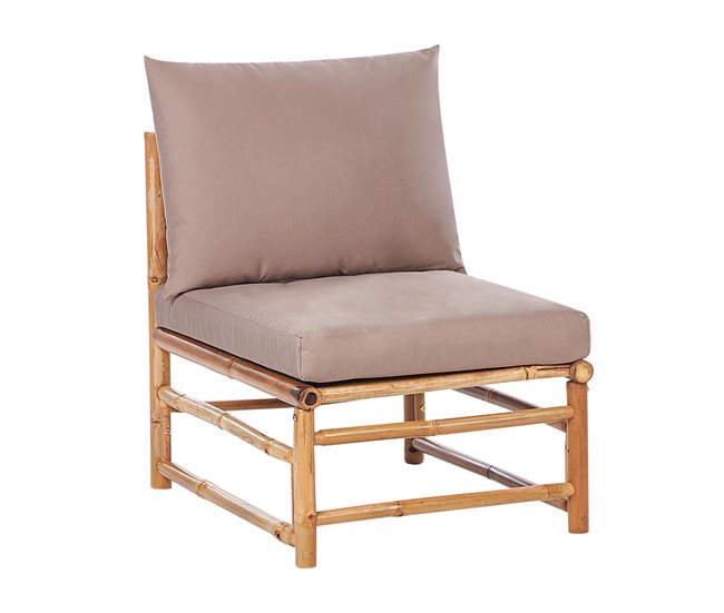 Conforama Conjunto Esquinero De Jardín 4 Plazas De Bambú Gris Pardo CERRETO