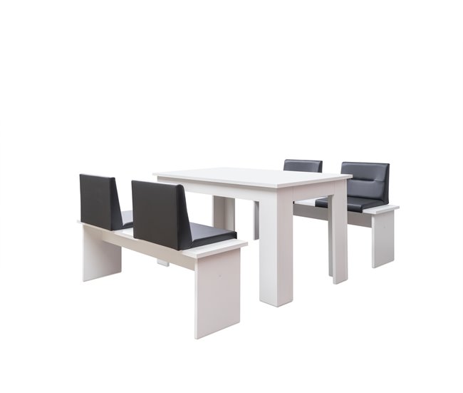 Conforama Conjunto Mesa Y 2 Bancos De Cocina CITY Blanco