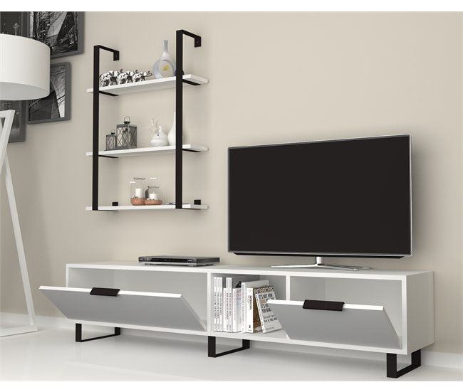 Conforama Conjunto Mueble TV+ Estantería ZENA Blanco