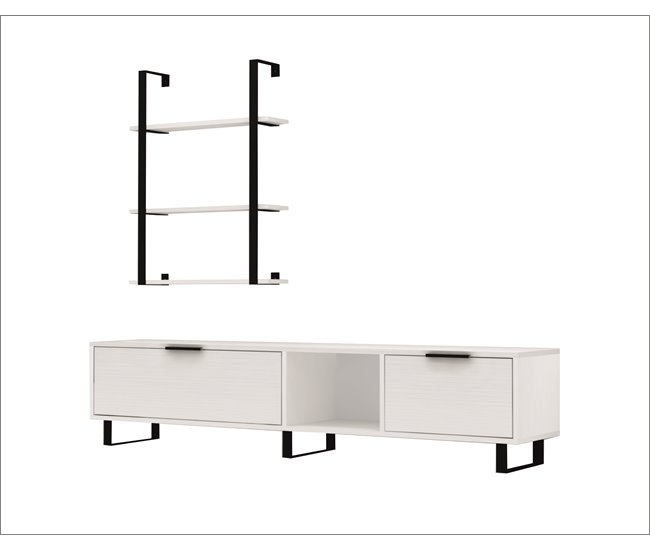 Conforama Conjunto Mueble TV+ Estantería ZENA Blanco