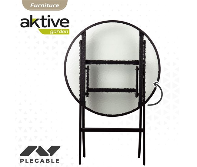 Conforama Conjunto Muebles Terraza Y Balcón C/2 Sillas Y Mesa Redonda Plegables Aktive