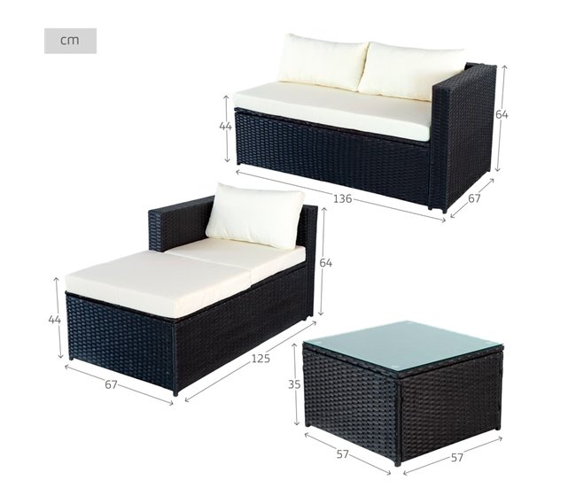 Conforama Conjunto Muebles Terraza Y Jardín Ratán C/sofá Modular Y Mesa Aktive